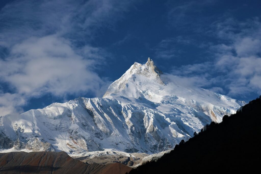 Mount Manaslu in Himalayas